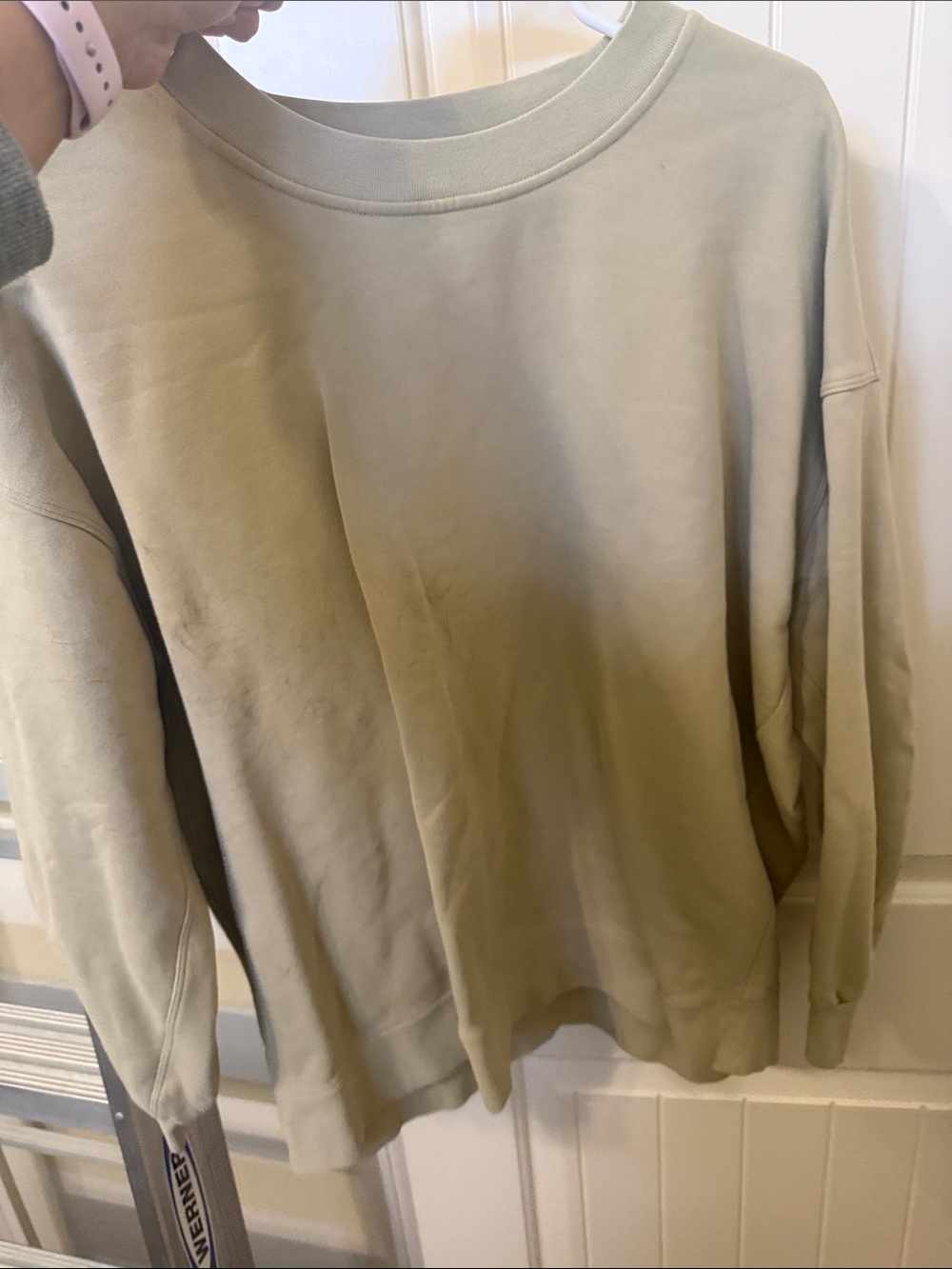 Men's Crewneck Sweater in Light Olive